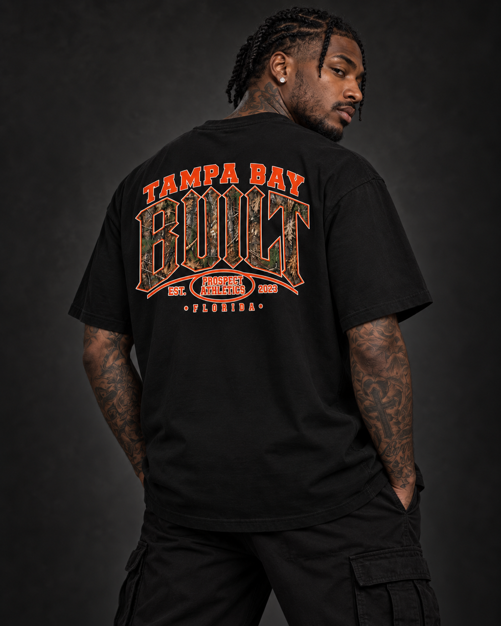 Tampa Bay Built Camo Oversized Heavyweight T-Shirt by Prospect Athletics