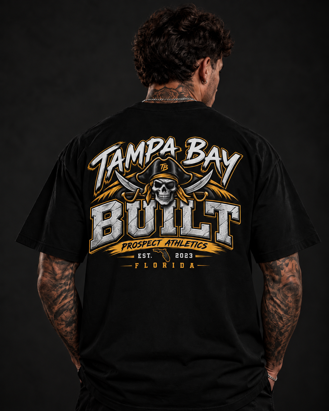 Tampa Bay Built Pirate Oversized Heavyweight T-Shirt by Prospect Athletics