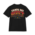 Tampa Bay Built Fire Oversized Heavyweight T-Shirt - black back view