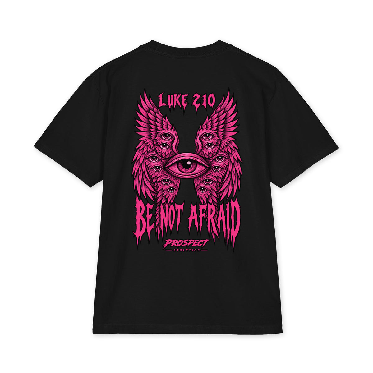 Faith Angel Oversized Heavyweight T-Shirt - black back view