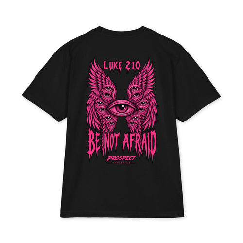 Faith Angel Oversized Heavyweight T-Shirt - black back view