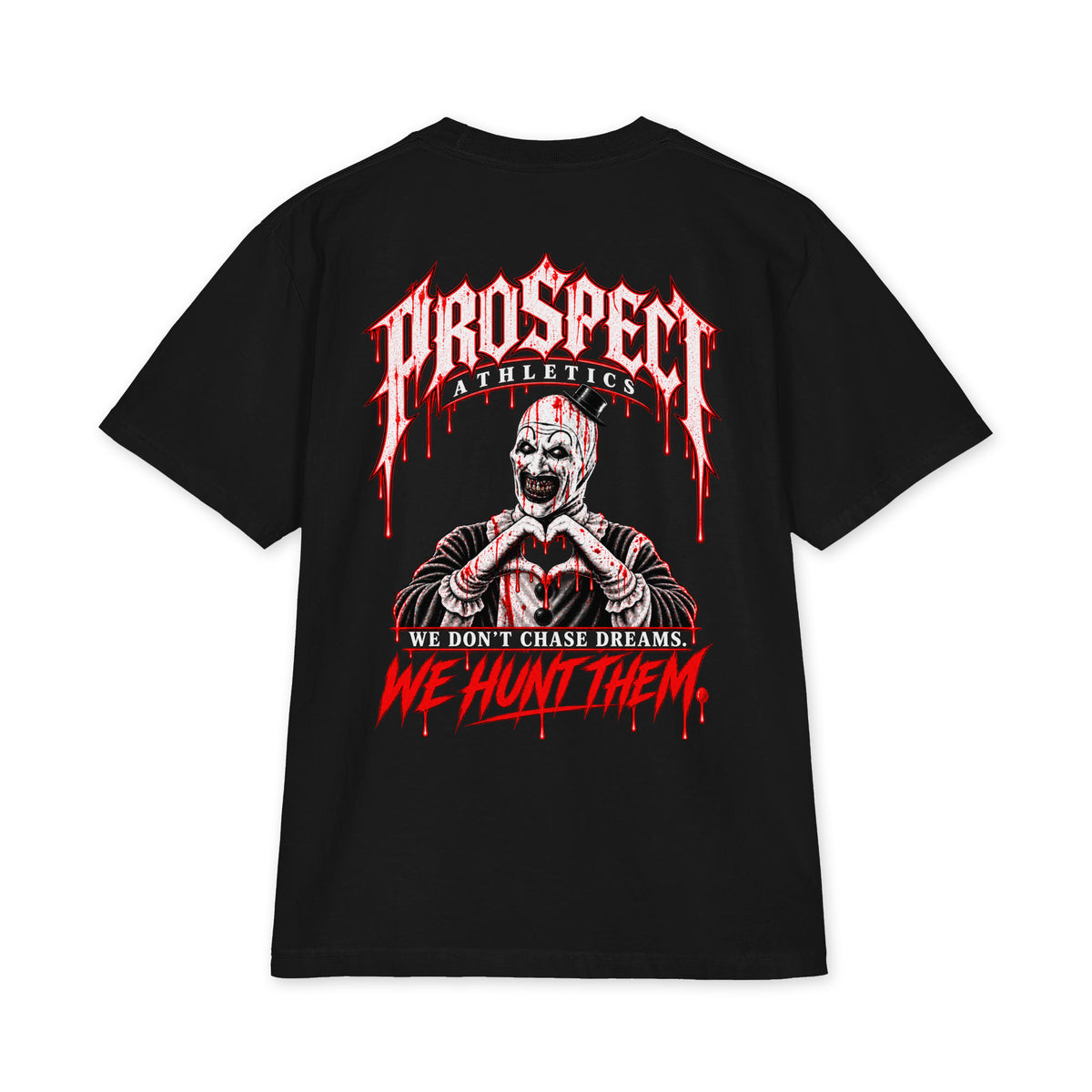 Macabre Horror Oversized Heavyweight T-Shirt - black back view
