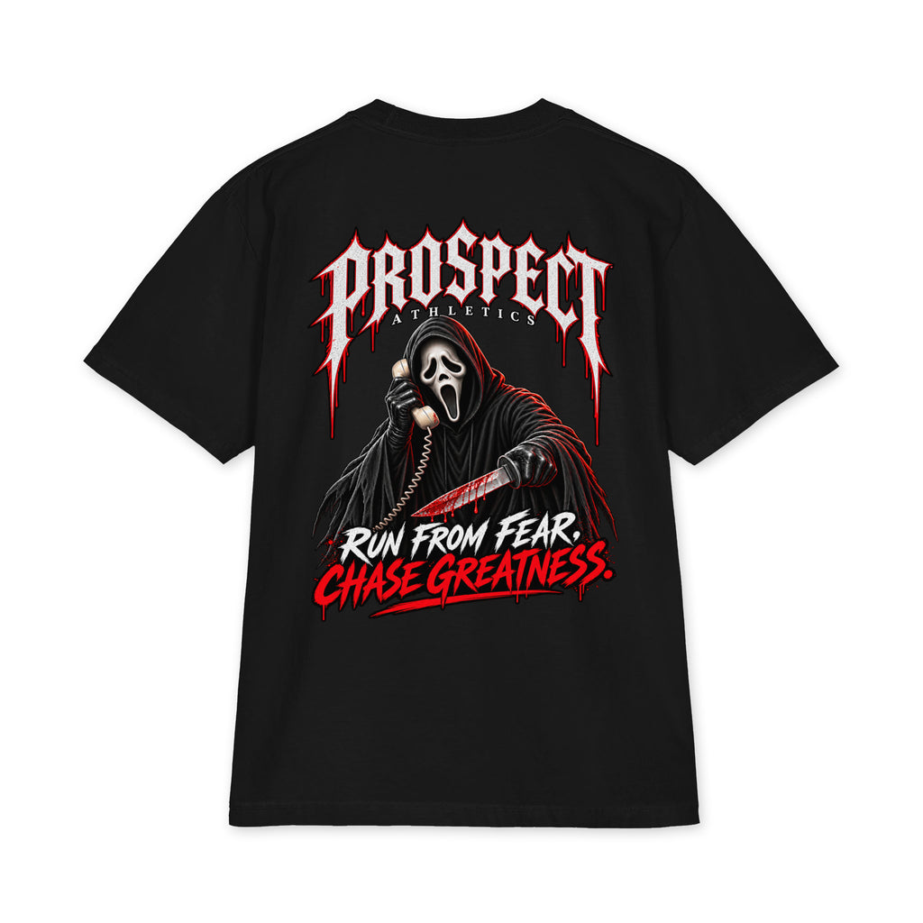 Masked Horror Oversized Heavyweight T-Shirt - black back view