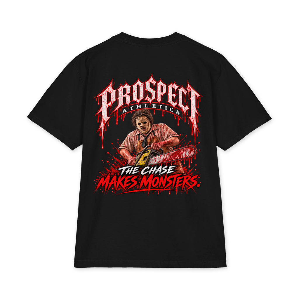 Slasher Horror Oversized Heavyweight T-Shirt - black back view
