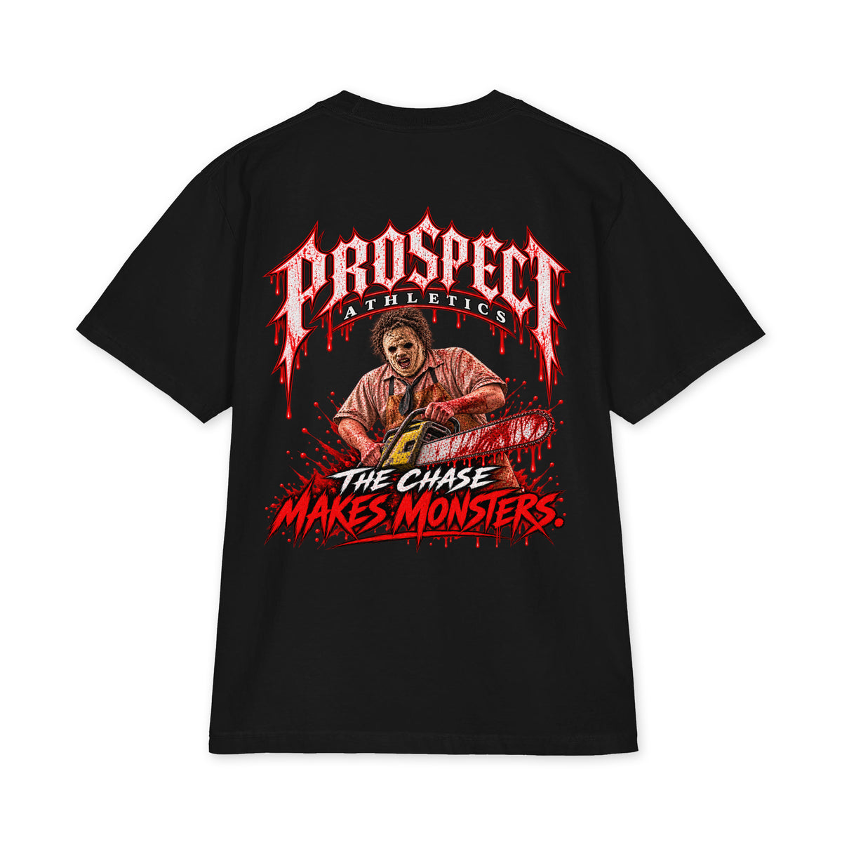 Slasher Horror Oversized Heavyweight T-Shirt - black back view