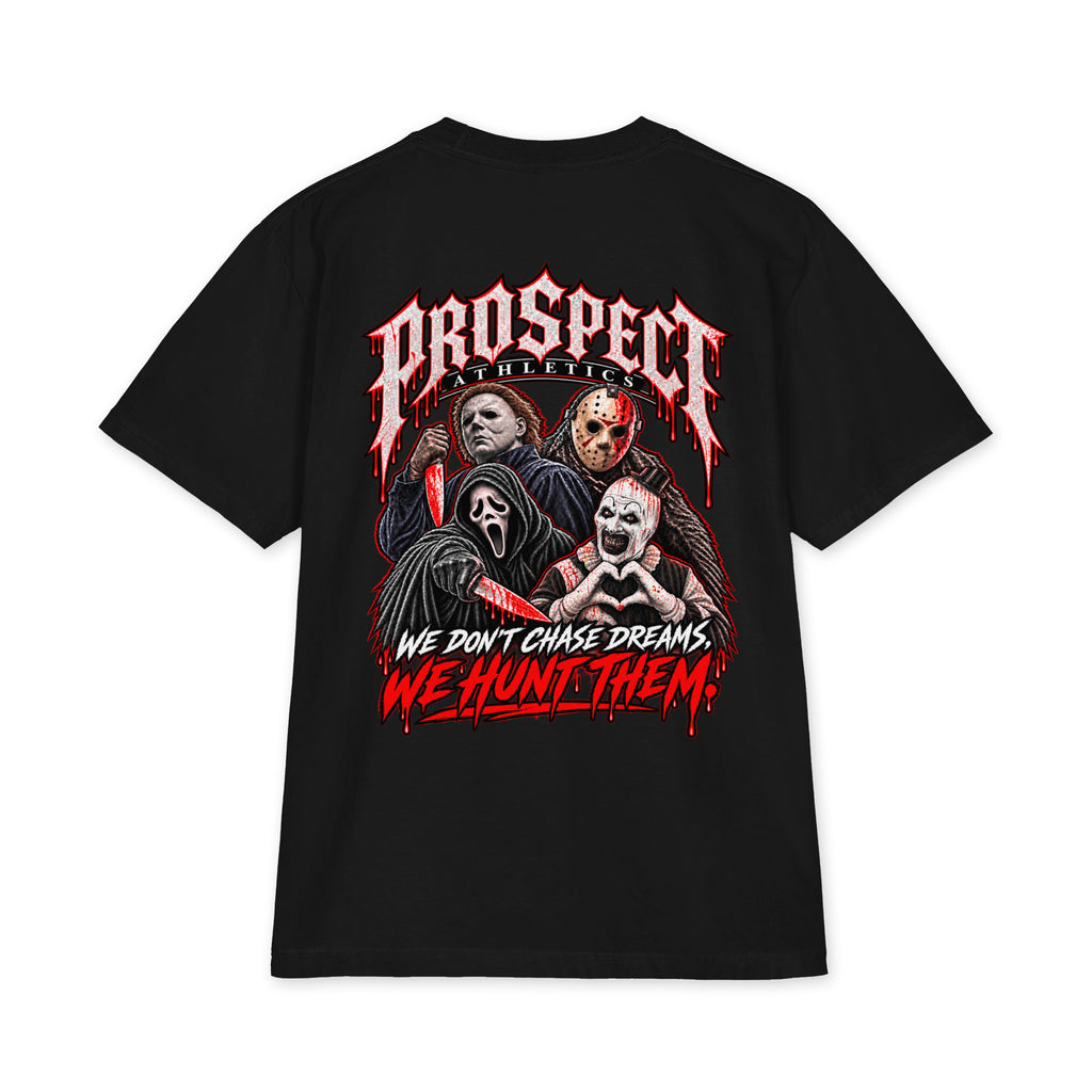 Horror Oversized Heavyweight T-Shirt - black back view