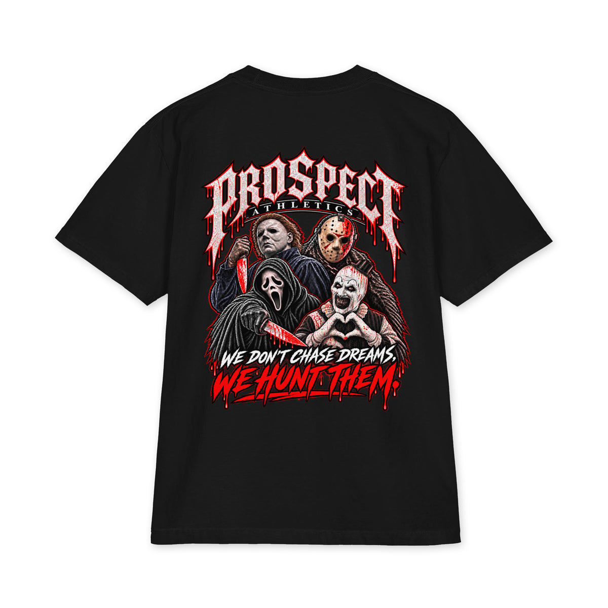 Horror Oversized Heavyweight T-Shirt - black back view