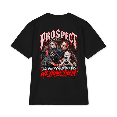 Horror Oversized Heavyweight T-Shirt - black back view