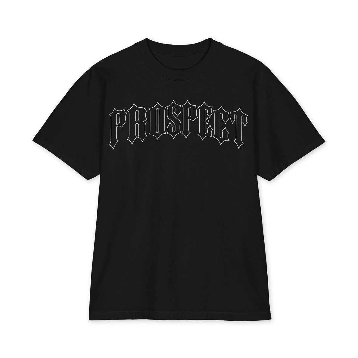 Prospect Gothic Oversized Heavyweight T-Shirt - black front view