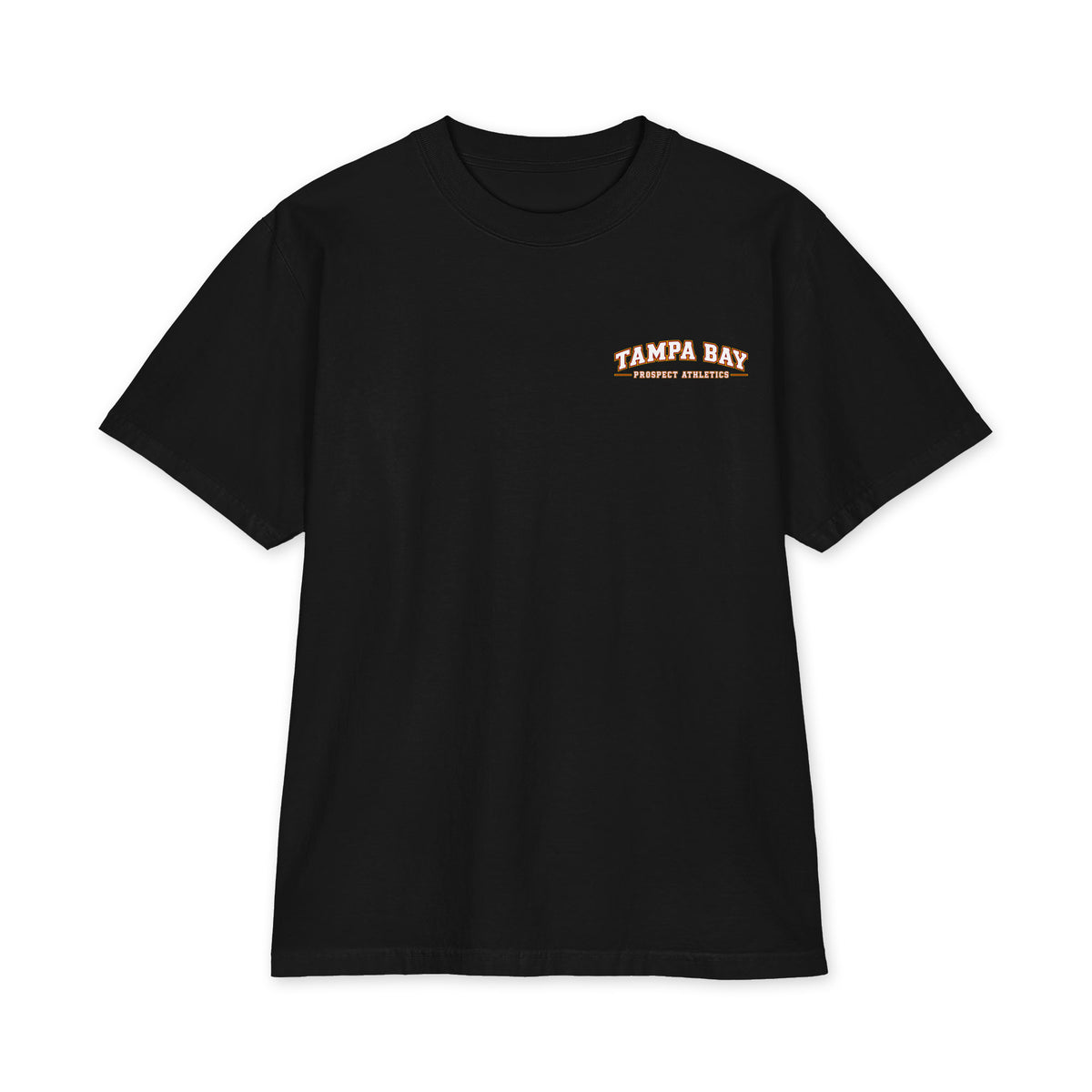 Tampa Bay Built Fire Oversized Heavyweight T-Shirt - black front view