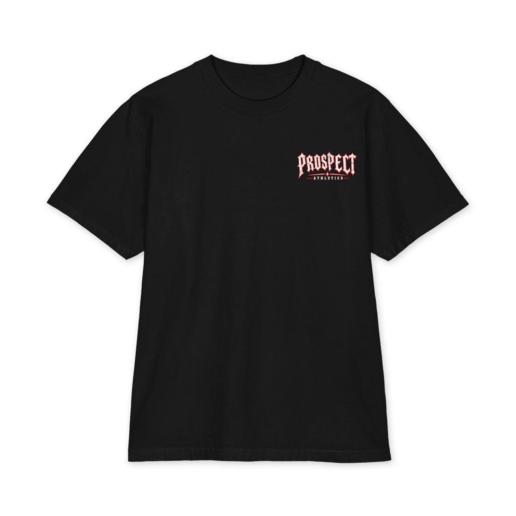 Slasher Horror Oversized Heavyweight T-Shirt - black front view