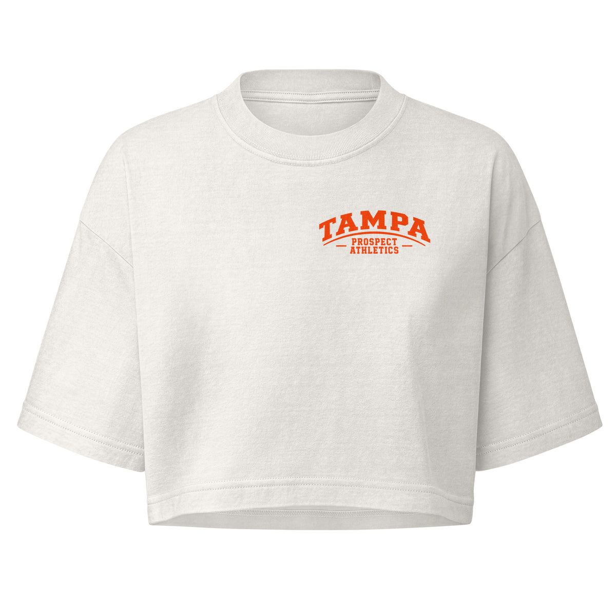 Tampa Bay Built Camo Women's Cropped T-Shirt - vintage white front view