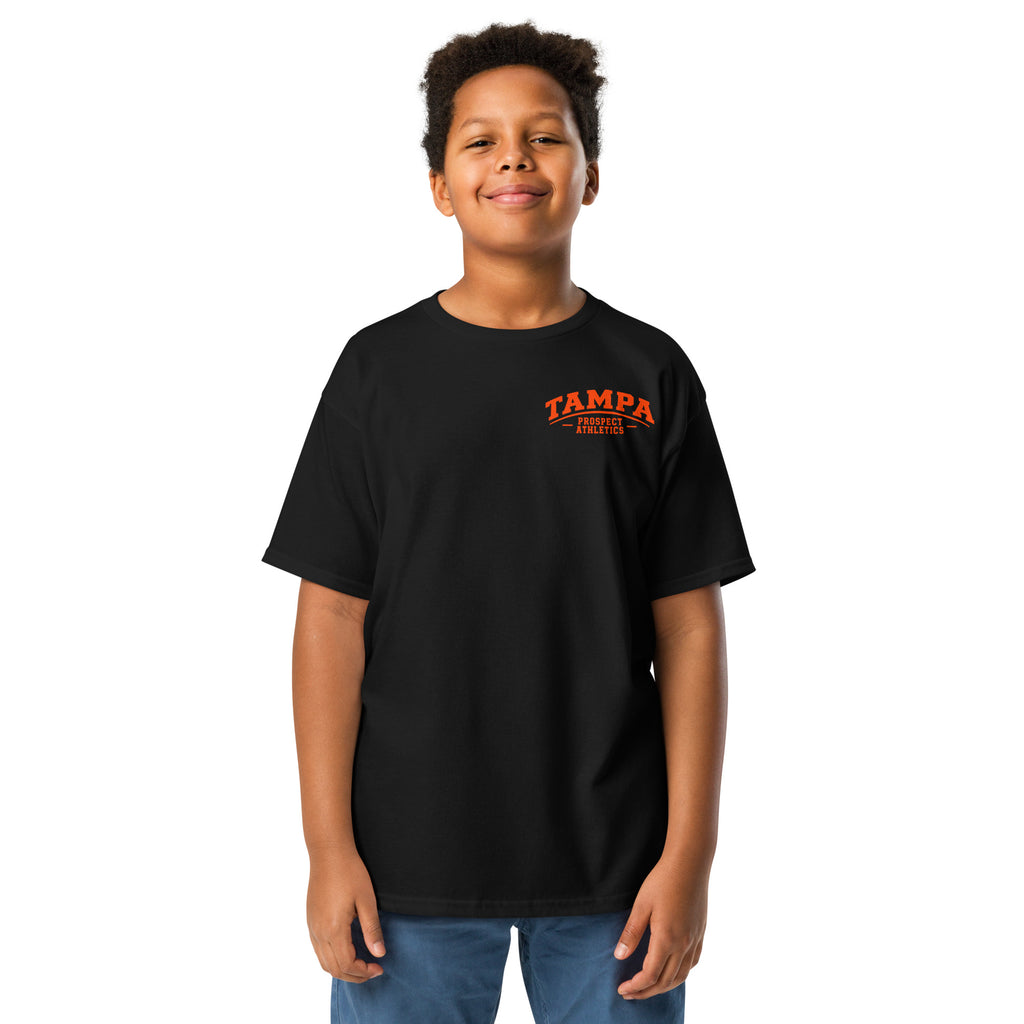 Youth Tampa Bay Built Camo T-Shirt - black front view