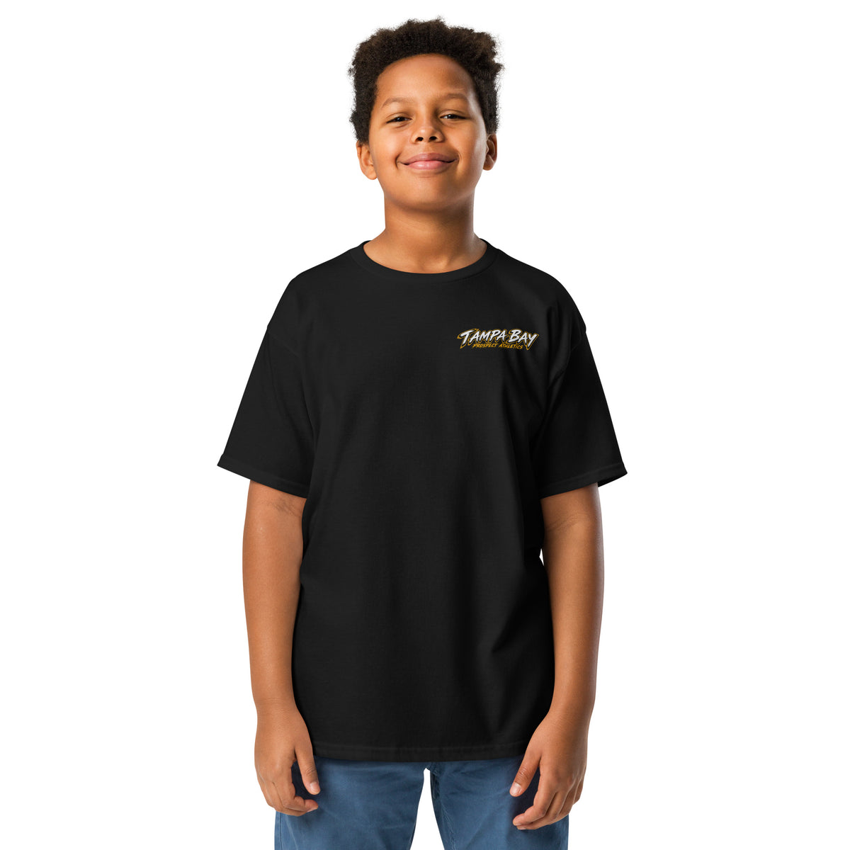 Youth Tampa Bay Built Pirate T-Shirt - black front view